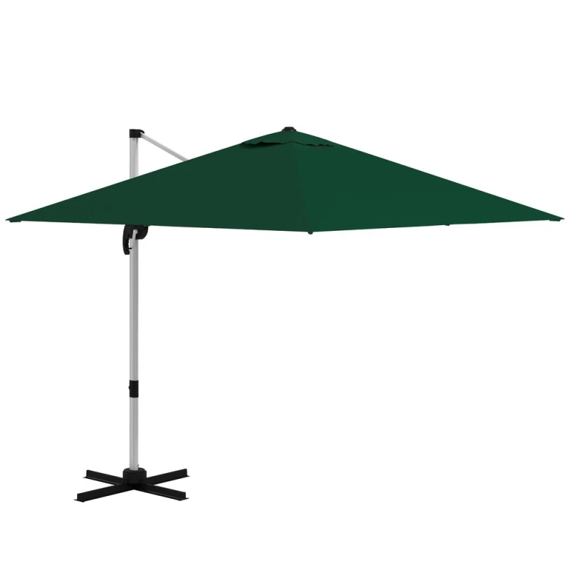 Image of Outsunny 3 x 3(m) Cantilever Roma Parasol Garden Umbrella with Cross Base Green - Outsunny 5056725504878