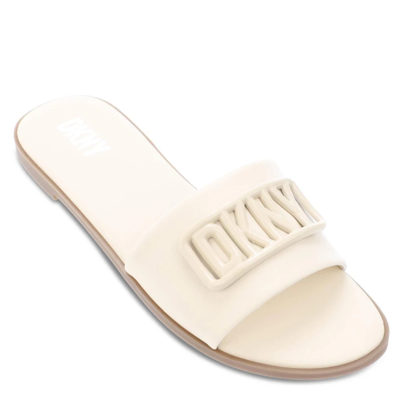Image of DKNY Wylie Flat Sliders White female UK 4