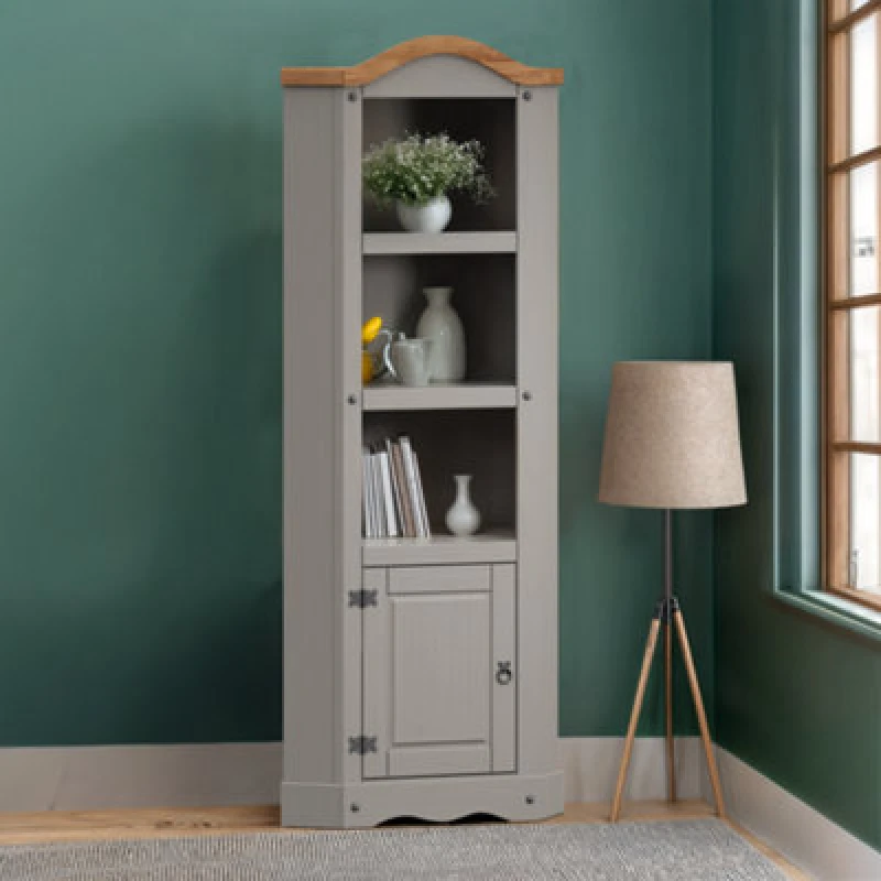 Image of MERCERS FURNITURE Corona Grey Wax Corner Display Unit 5060335868619