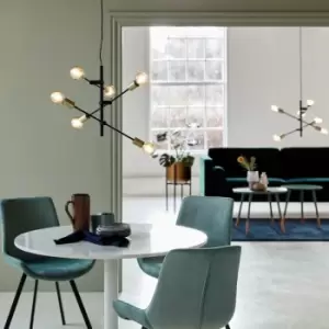 Image of Josefine Indoor Living Dining Metal Pendant Ceiling Light in Matt Black (Diam) 4.2cm