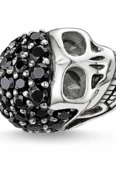 Image of Ladies Thomas Sabo Sterling Silver Karma Beads - Pave Skull Bead K0065-051-11