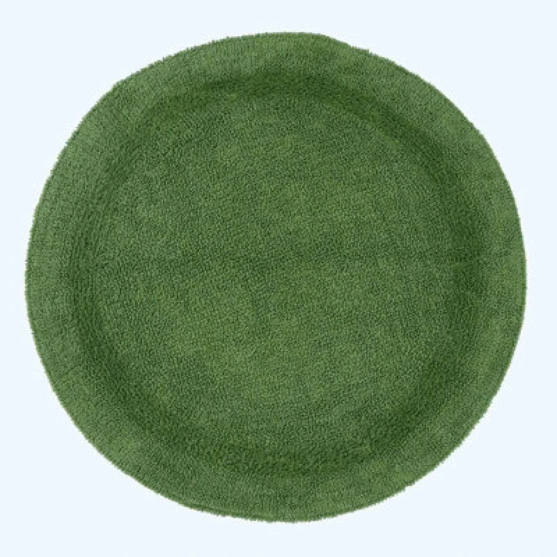Image of Homescapes Luxury Reversible Round Bath Mat - Fern Green