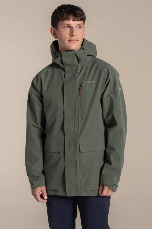 Image of Craghoppers Mens Lorton II Waterproof Walking Jacket in Khaki Size: Medium Khaki Male M