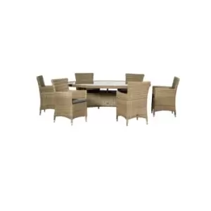 Image of A-mir - WENTWORTH 6 Seater Ellipse Carver Dining Set