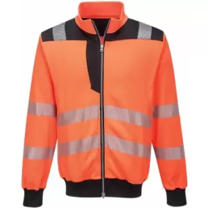 Image of Portwest - PW370 - Hi-Visibility Orange Sz M Hi-Vis Sweatshirt Zipped Jacket