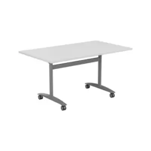 Image of Tilting Table 1200 X 800 - White Top and Silver Legs