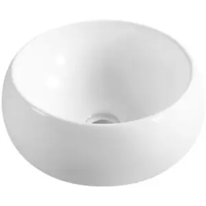 Image of Ceramic Domed Round Countertop Basin - size - color White - White
