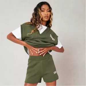 Image of I Saw It First Varsity Knitted Shorts - Green