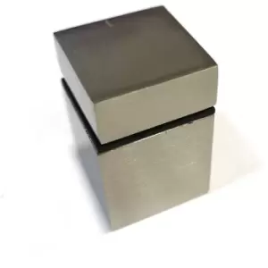 Image of Adjustable Shelf Support Glass Clamp Wall Mount Square - Colour Brushed Chrome