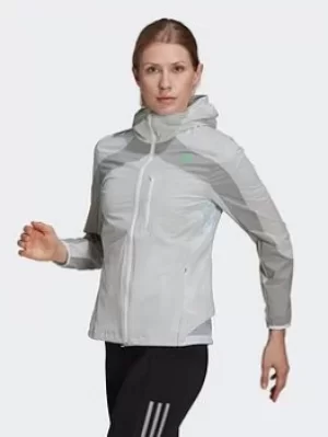 Image of adidas Adizero Marathon Jacket, White/Grey, Size 2Xs, Women