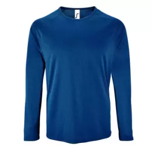 Image of SOLS Mens Sporty Long Sleeve Performance T-Shirt (M) (Royal Blue)