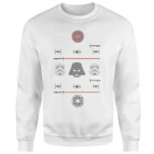 Image of Star Wars Imperial Knit White Christmas Sweatshirt - XL - White
