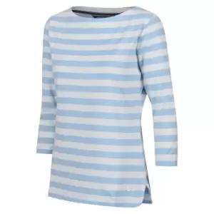 Image of Regatta Bayla three quarterSleeve Top - PowdBl/WhtSt
