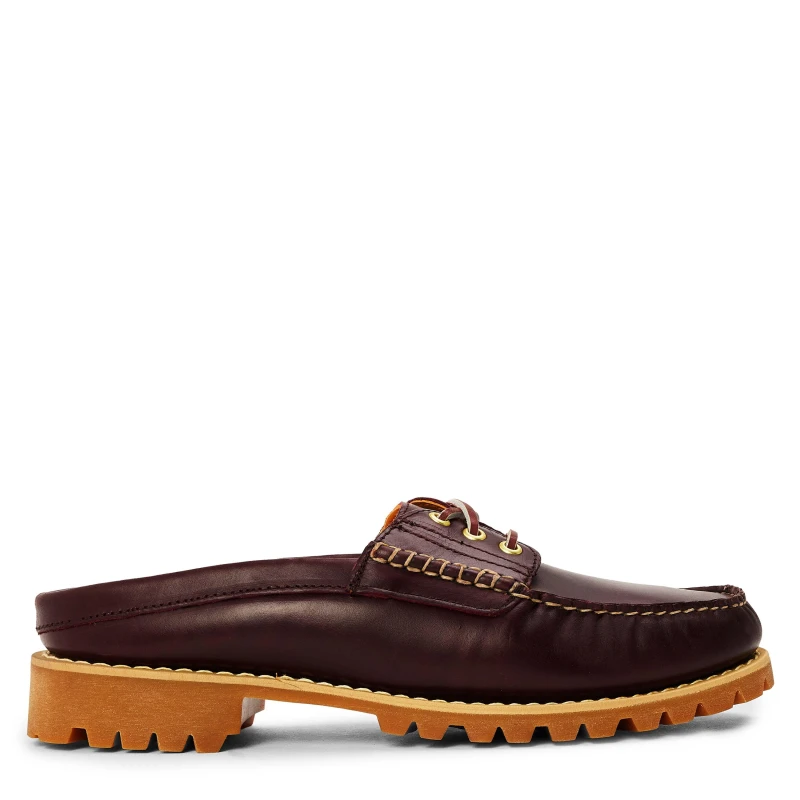 Image of Timberland Mens Mule Shoe Flat Mules Burgundy Grain male 6 (39.5)