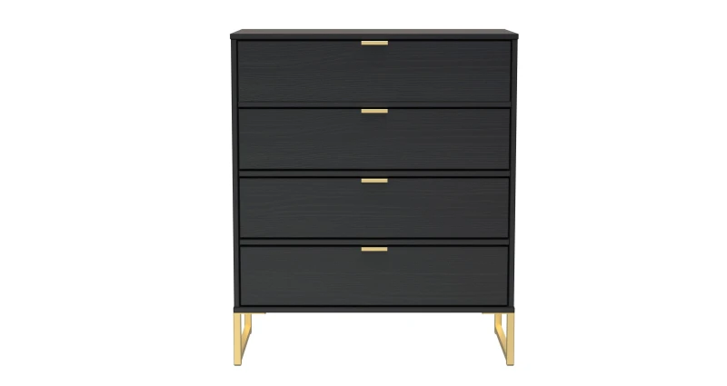 Image of Madrid 4 Drawer Chest In Black Ash (Ready Assembled)