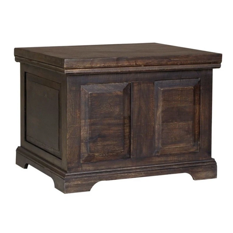 Image of Jaipur Furniture Ltd Small Box - Mango Wood - L50 x W60 x H45cm - Dark Finish in Brown Brown Unisex