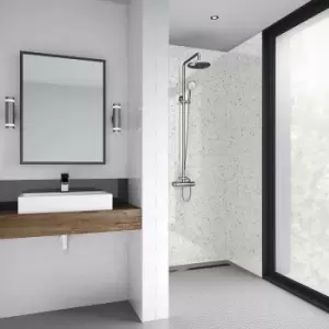 Image of Mermaid Polar Sparkle Laminate Shower Wall Panel Square Edged 2420mm x 1200mm in White