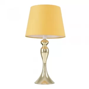 Image of Faulkner Gold Touch Table Lamp with Mustard Aspen Shade