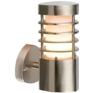 Image of Bliss - 1 Light Outdoor Wall Light Brushed Stainless Steel, Frosted Polycarbonate IP44, E27 - Endon