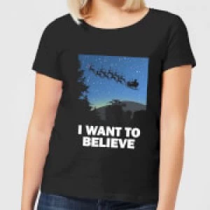 Image of I Want To Believe Womens T-Shirt - Black - 4XL - Black