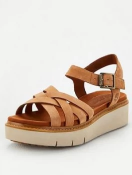 Image of Timberland Safari Dawn Multi Chunky Flatform Wedge Sandal - Rust