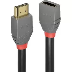 Image of LINDY HDMI Cable extension HDMI-A plug, HDMI-A socket 1m Anthracite, Black, Red 36476 gold plated connectors HDMI cable