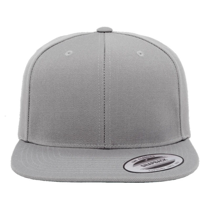Image of Yupoong Mens The Classic Premium Snapback Cap in Silver Silver Male One Size