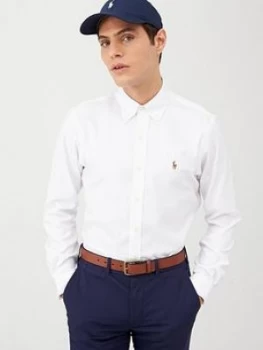 Image of Polo Ralph Lauren Golf Long Sleeved Non-Iron Oxford Shirt - White, Size 2XL, Men