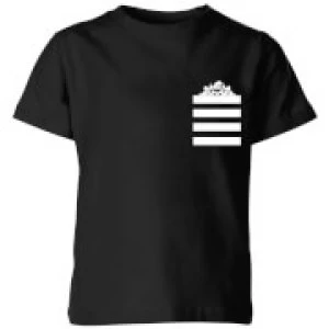 Image of Looney Tunes Taz Stripes Pocket Print Kids T-Shirt - Black - 9-10 Years