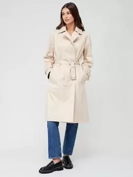Image of Calvin Klein Essential Trench Coat - Beige, Beige, Size 36, Women