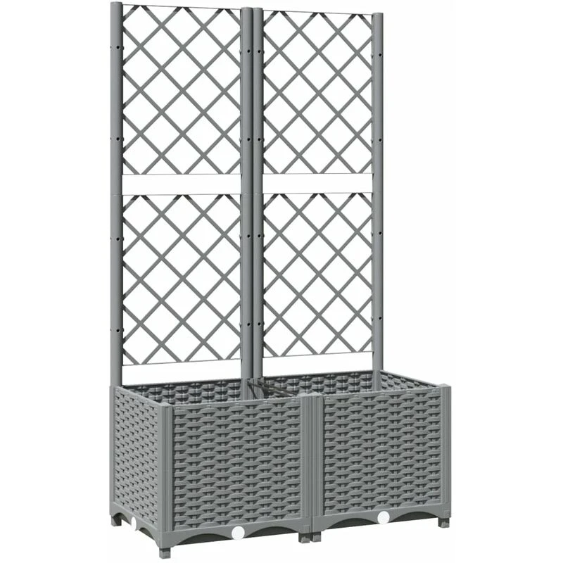 Image of VIDAXL Garden Planter with Trellis Light Grey 80x40x136cm pp Vidaxl 8720845671655