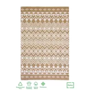 Image of Relay Recycled Cotton Ethnic Rug Musta 100X150Cm