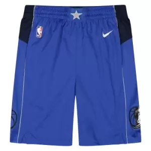 Image of nike NBA DALLAS MAVERICKS DRI-FIT ICON SWINGMAN ROAD SHORTS, GAME ROYAL/COLLEGE NAVY/FLT SILVER/WHITE