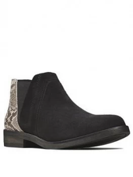 Image of Clarks Demi Beat Leather Ankle Boot - Black Snake