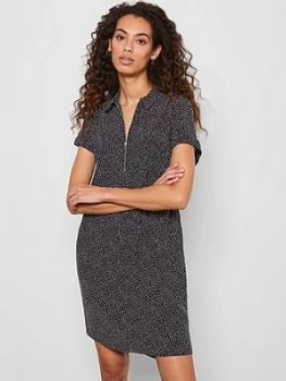 Image of Mint Velvet Spot Throw On Midi Shirt Dress - Black, Blue, Size 6, Women