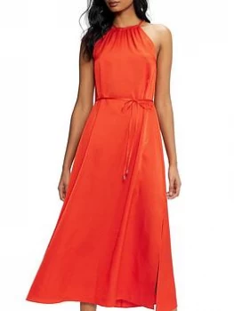 Image of Ted Baker Roxieyy Halterneck Midi Dress - Burnt Orange, Burnt Orange, Size 4=14, Women