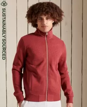Image of Superdry Mens Organic Cotton Vintage Logo Zip Track Top Red / Rhubarb Marl - Size: S