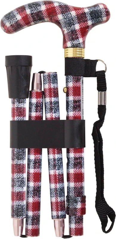 Image of Aidapt Folding Walking Stick Knit Natural