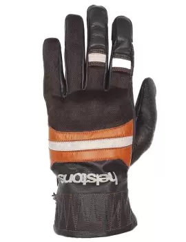 Image of Helstons Bull Air Summer Leather Mesh Brown Beige Orange Gloves T9