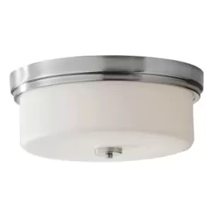 Image of 3 Bulb Flush Light Low Ceiling Polished Chrome LED E27 60W Bulb