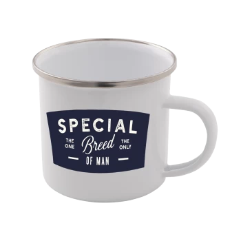 Image of Special Breed Of Man Enamel Mug - White