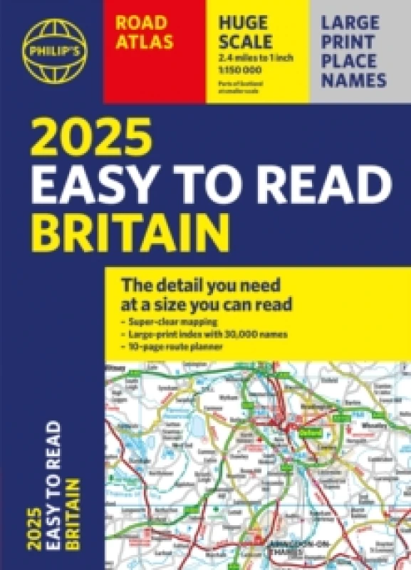 Image of 2025 Philip's Easy to Read Road Atlas of Britain : (A4 Paperback) Paperback / softback