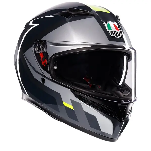 Image of AGV K3 E2206 MPLK Shade Grey Yellow Fluo Full Face Helmet Size M