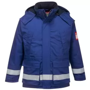 Image of Biz Flame Mens Flame Resistant Antistatic Winter Jacket Royal Blue S