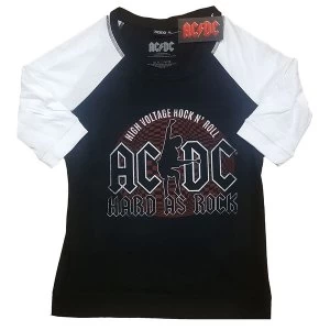 Image of AC/DC - Hard As Rock Ladies Medium T-Shirt - Black,White