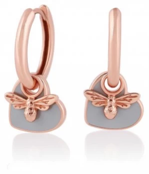Image of Olivia Burton You Have My Heart Rose Gold/Grey Huggie Hoop Jewellery