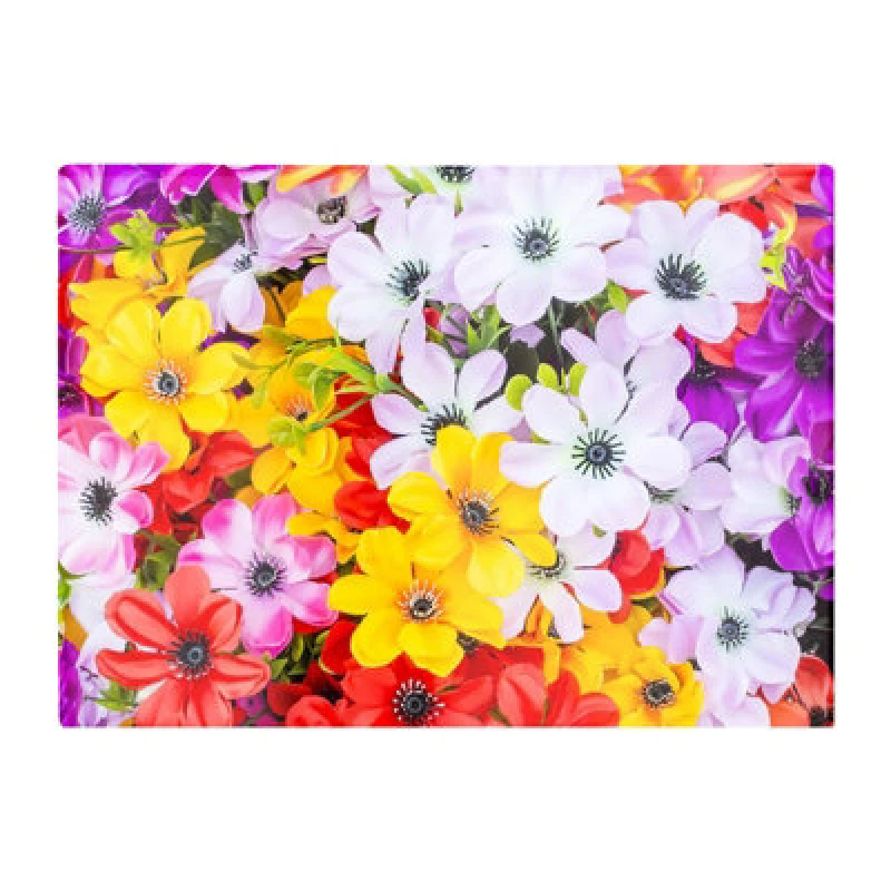 Image of Warren Reed Designer Spring Flowers Glass Chopping Board
