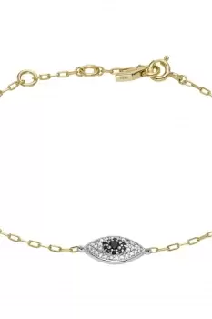 Image of Ladies Fossil Jewellery Sterling Evil Eye Bracelet JFS00582998