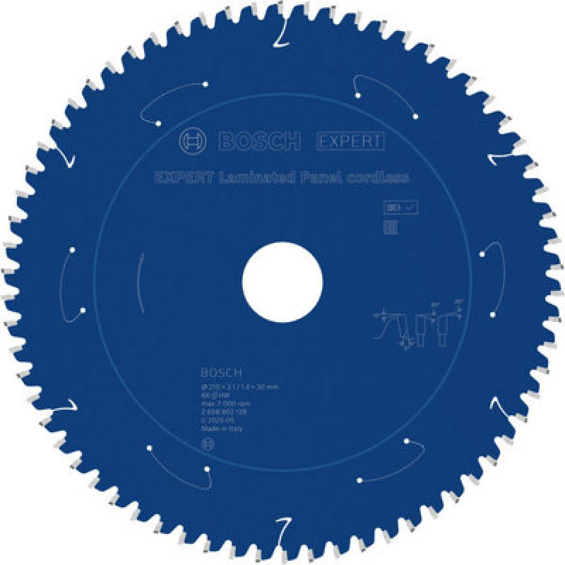 Image of Bosch Expert Laminated Panel Circular Saw Blade 210 X2.1/1.4X30mm T66 2608902129