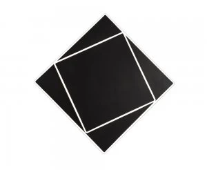 Image of Flush Wall Lamp, 18W LED, 3000K, 1090lm, IP20, Black